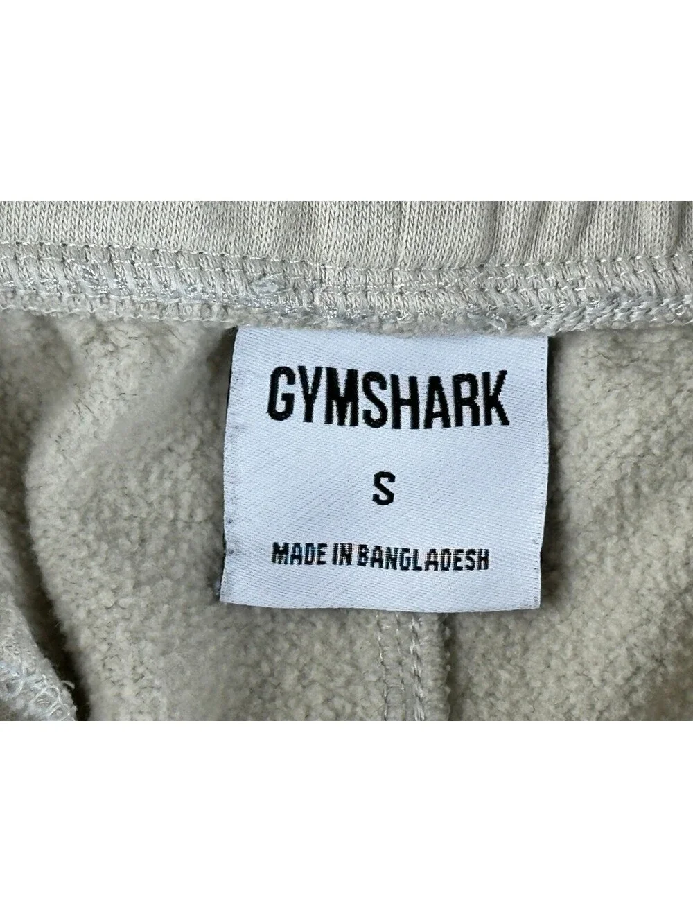 Gymshark Crest Joggers Mens Small Beige Tan Slim Fit Fleece Sweatpants Pants S